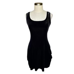 AZUR As You Are Vintage Y2K Velvet Skater Mini Dress Women's Size Medium Black